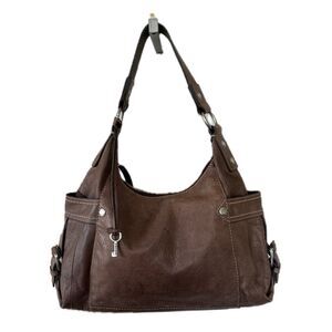 Vintage Fossil Classic 75082 Soft Chocolate Brown Pebbled Leather Shoulder Bag